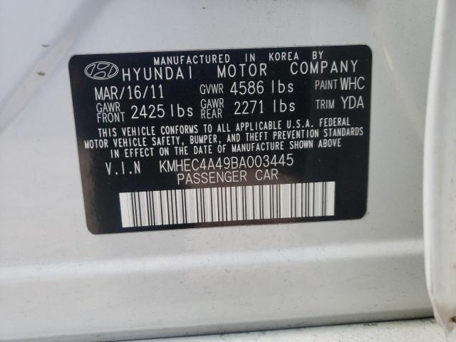 KMHEC4A49BA003445 - 2011 HYUNDAI SONATA HYBRID WHITE photo 12