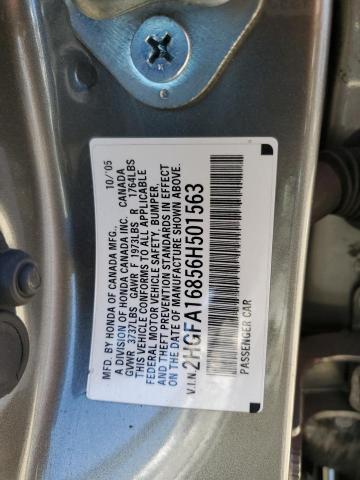 2HGFA16856H501563 - 2006 HONDA CIVIC EX GRAY photo 13