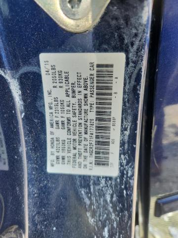 1HGCR2F71FA177826 - 2015 HONDA ACCORD EX BLUE photo 12