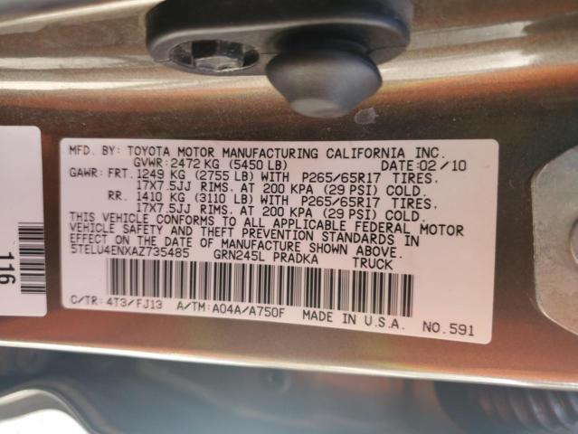 5TELU4ENXAZ735485 - 2010 TOYOTA TACOMA DOUBLE CAB 棕色 照片 12