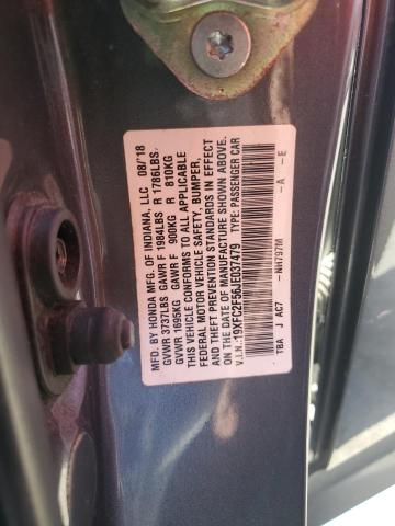 19XFC2F56JE037479 - 2018 HONDA CIVIC LX GRAY photo 12