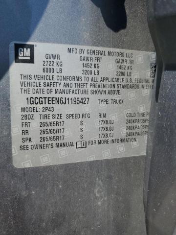 1GCGTEEN6J1195427 - 2018 CHEVROLET COLORADO ZR2 GRAY photo 21