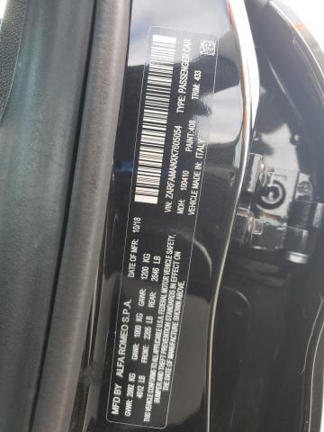 ZARFAMANXK7605054 - 2019 ALFA ROMEO GIULIA Чорний фото 12