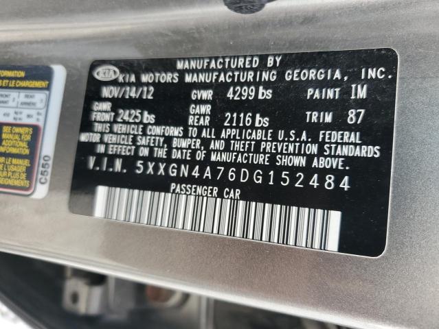 5XXGN4A76DG152484 - 2013 KIA OPTIMA EX GRAY photo 12