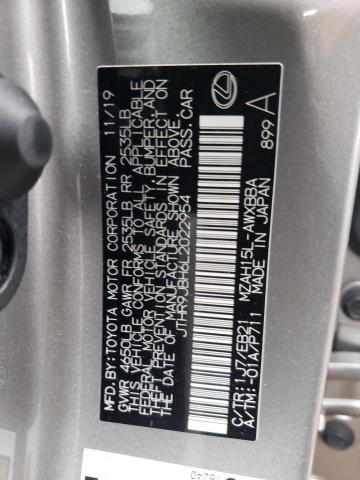 JTHR9JBH6L2022954 - 2020 LEXUS UX 250H GRAY photo 12