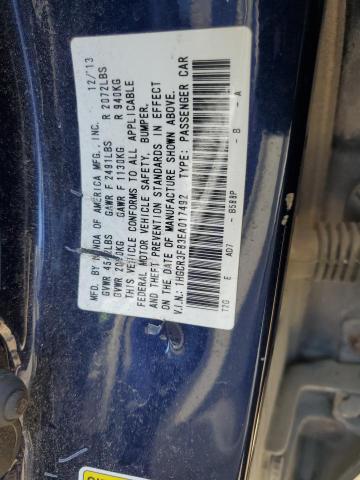1HGCR3F83EA017492 - 2014 HONDA ACCORD EXL BLUE photo 12