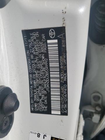 JTDKN3DU3B5349992 - 2011 TOYOTA PRIUS 白色 照片 12