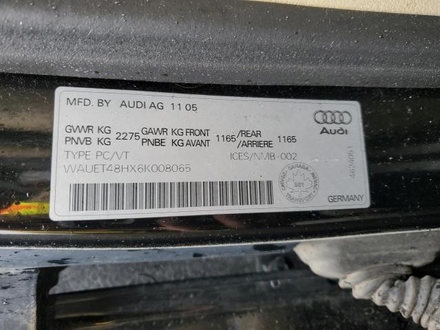 WAUET48HX6K008065 - 2006 AUDI A4 S-LINE 3.0 QUATTRO BLACK photo 12