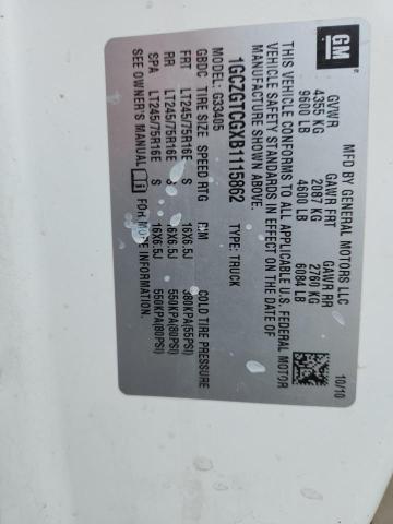 1GCZGTCGXB1115862 - 2011 CHEVROLET EXPRESS G3 Ақ фото 13