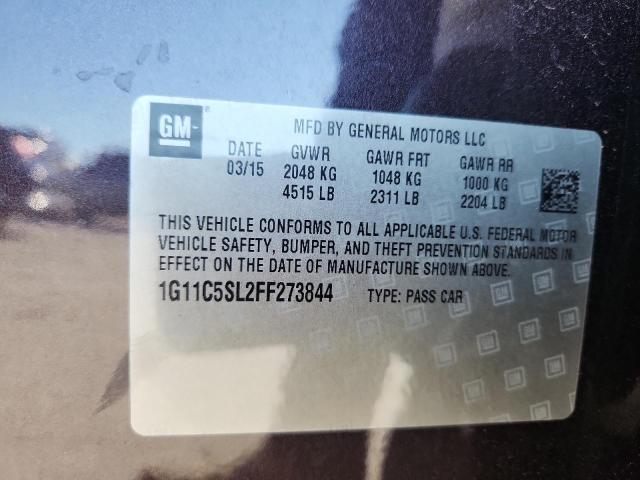 1G11C5SL2FF273844 - 2015 CHEVROLET MALIBU 1LT CHARCOAL photo 12