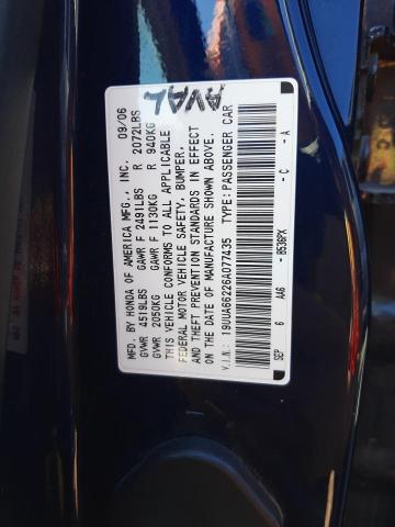 19UUA66226A077435 - 2006 ACURA 3.2TL BLUE photo 12