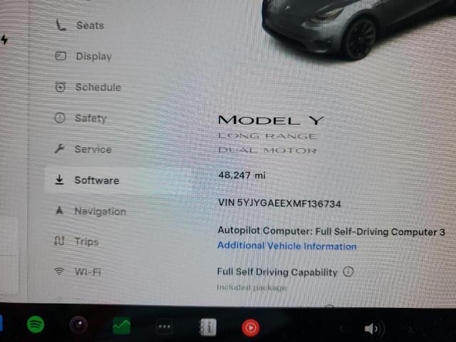 5YJYGAEEXMF136734 - 2021 TESLA MODEL Y Boz foto 9