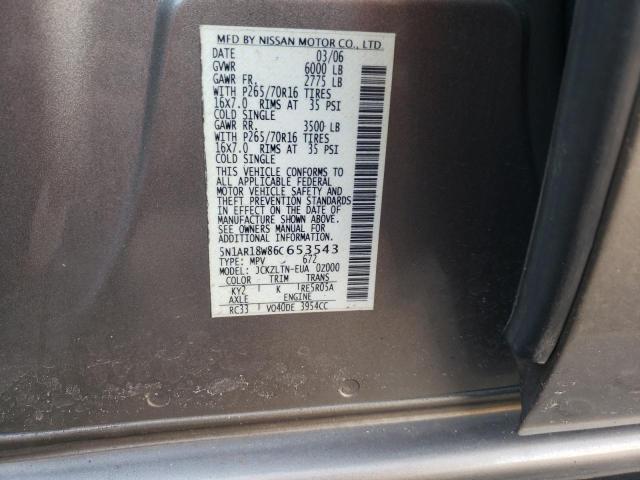 5N1AR18W86C653543 - 2006 NISSAN PATHFINDER LE 米色 照片 13