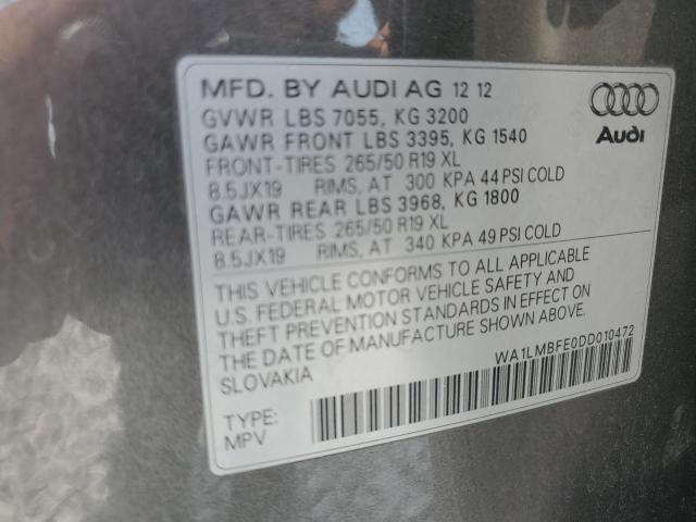 WA1LMBFE0DD010472 - 2013 AUDI Q7 PREMIUM PLUS Plata foto 13