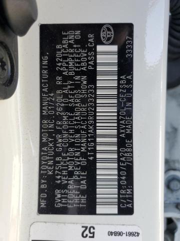 4T1G11AK9RU233233 - 2024 TOYOTA CAMRY SE NIGHT SHADE WHITE photo 12