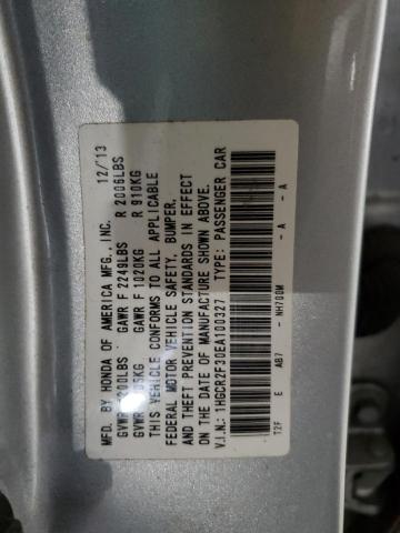 1HGCR2F30EA100327 - 2014 HONDA ACCORD LX SILVER photo 12