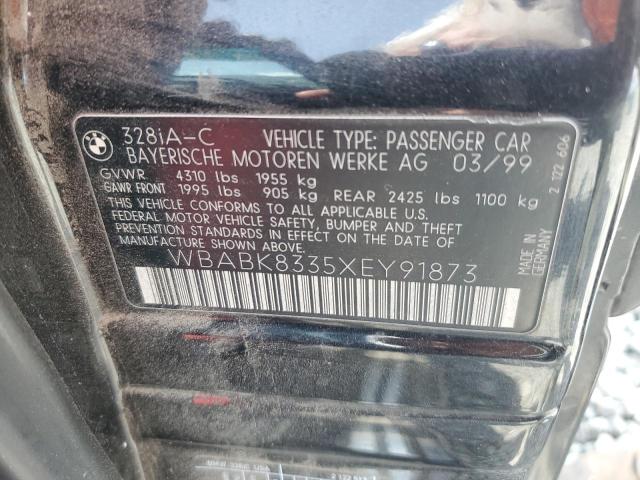 WBABK8335XEY91873 - 1999 BMW 328 IC AUTOMATIC BLACK photo 12