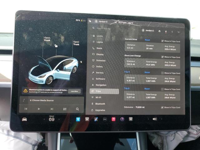 5YJ3E1EB3JF087734 - 2018 TESLA MODEL 3 Двухцветный фото 9