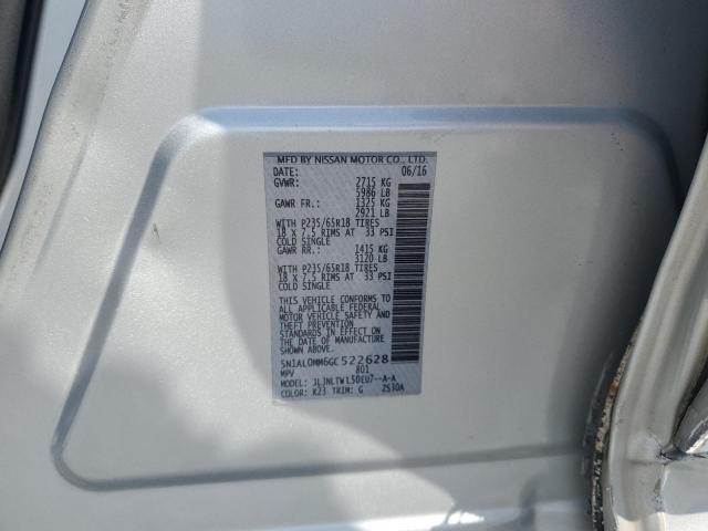 5N1AL0MM6GC522628 - 2016 INFINITI QX60 SILVER photo 13