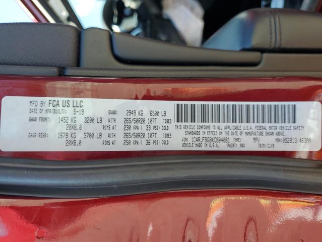 1C4RJFBG8KC804081 - 2019 JEEP GRAND CHEROKEE LIMITED Tünd qırmızı foto 13