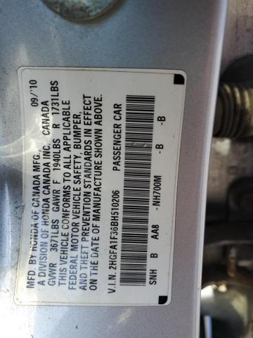 2HGFA1F36BH510206 - 2011 HONDA CIVIC VP 银色 照片 13
