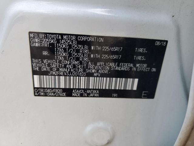 JTMZFREV3JJ201823 - 2018 TOYOTA RAV4 LE 白色 照片 13