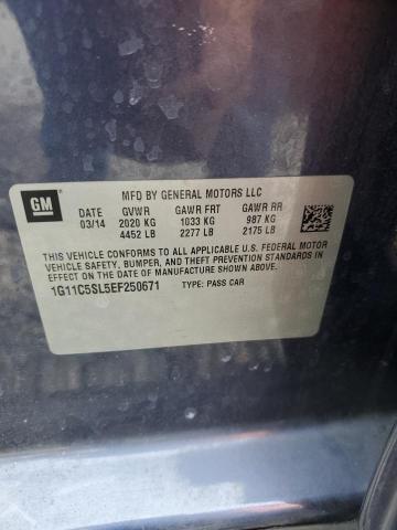 1G11C5SL5EF250671 - 2014 CHEVROLET MALIBU 1LT BLUE photo 13