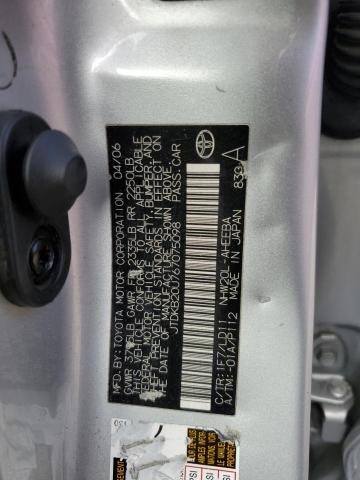 JTDKB20U767075098 - 2006 TOYOTA PRIUS SILVER photo 12