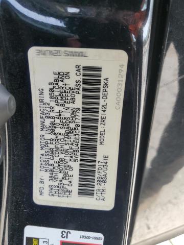 5YFBU4EE3CP017779 - 2012 TOYOTA COROLLA BASE Қара фото 12