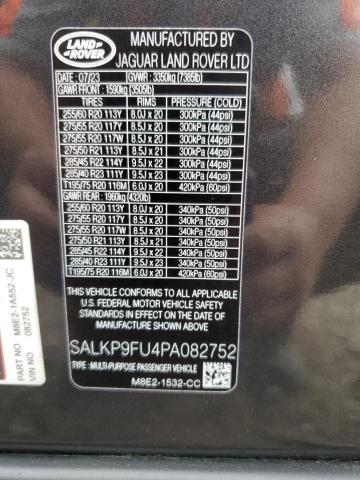 SALKP9FU4PA082752 - 2023 LAND ROVER RANGE ROVE SE BLACK photo 13