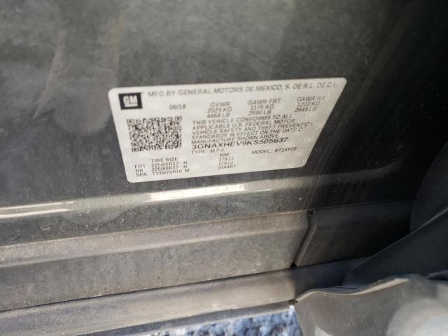 3GNAXHEV9KS505637 - 2019 CHEVROLET EQUINOX LS CHARCOAL photo 13