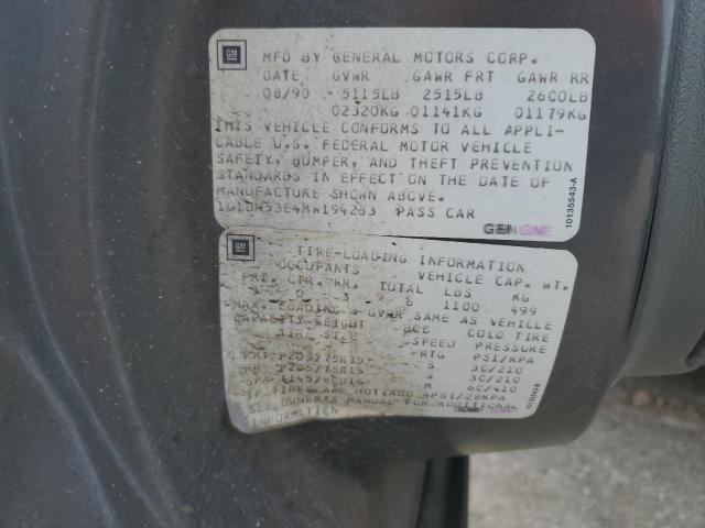 1G1BN53E4MW194283 - 1991 CHEVROLET CAPRICE CLASSIC LTZ GRAY photo 12