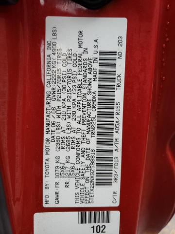 5TETX22NX9Z598818 - 2009 TOYOTA TACOMA ACCESS CAB წითელი ფოტო 13