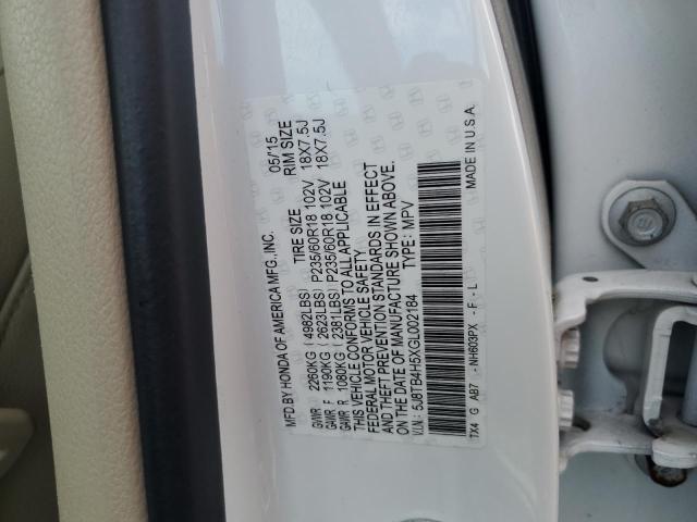 5J8TB4H5XGL002184 - 2016 ACURA RDX TECHNOLOGY Սպիտակ լուսանկար 13