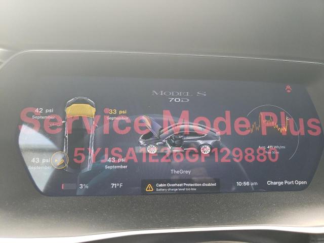 5YJSA1E26GF129880 - 2016 TESLA MODEL S Մոխրագույն լուսանկար 9