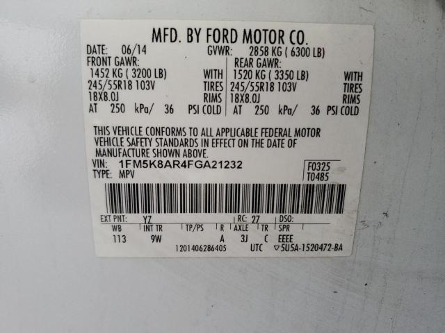 1FM5K8AR4FGA21232 - 2015 FORD EXPLORER POLICE INTERCEPTOR Ağ foto 13