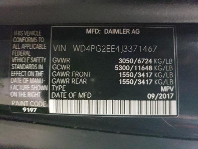 WD4PG2EE4J3371467 - 2018 MERCEDES-BENZ METRIS BLACK photo 13