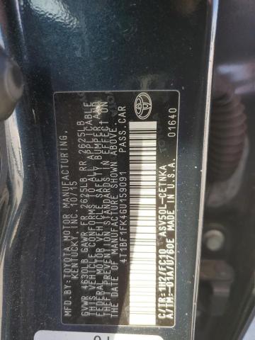 4T1BF1FK4GU159091 - 2016 TOYOTA CAMRY LE TEAL photo 12