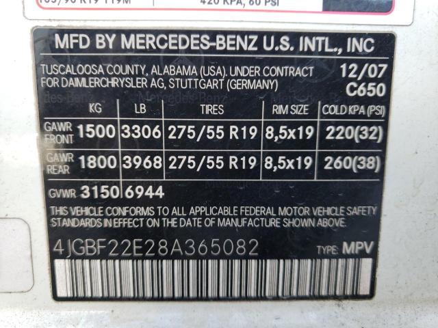 4JGBF22E28A365082 - 2008 MERCEDES-BENZ GL 320 CDI WHITE photo 13