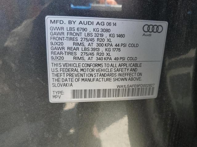 WA1LGAFE9FD002827 - 2015 AUDI Q7 PREMIUM PLUS Szary zdjęcie 13