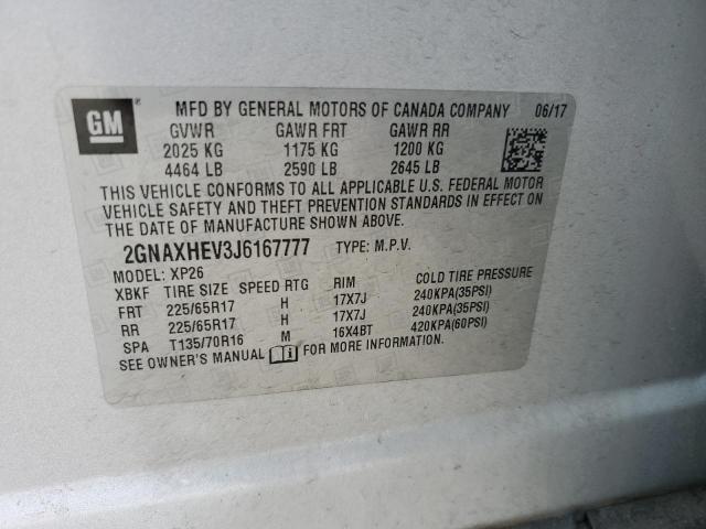 2GNAXHEV3J6167777 - 2018 CHEVROLET EQUINOX LS Күміс фото 13