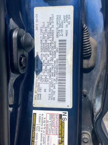 JTEBU14R448021920 - 2004 TOYOTA 4RUNNER SR5 蓝色 照片 10