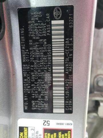 4T1G11AK7RU895800 - 2024 TOYOTA CAMRY SE NIGHT SHADE SILVER photo 12