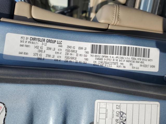 1C4RJFBG4CC275875 - 2012 JEEP GRAND CHEROKEE LIMITED Mavi foto 14