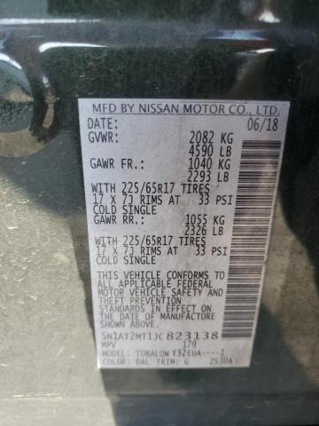 5N1AT2MT1JC823138 - 2018 NISSAN ROGUE S GREEN photo 13