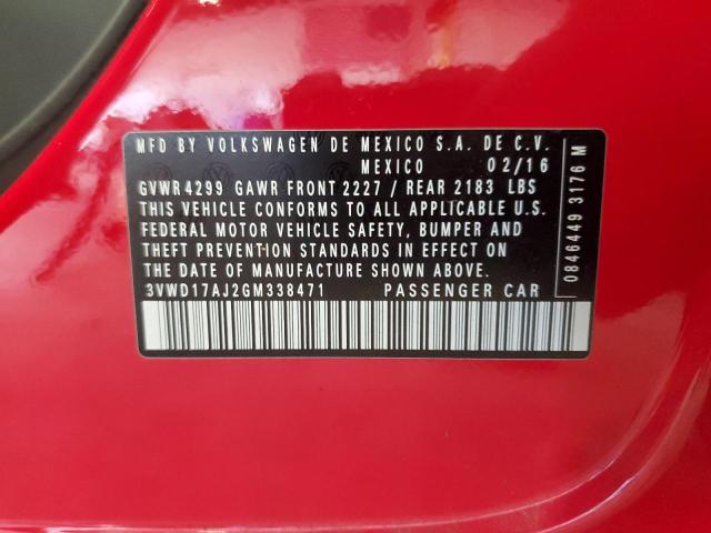 3VWD17AJ2GM338471 - 2016 VOLKSWAGEN JETTA SPORT RED photo 12