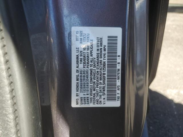 5FNRL5H60FB125904 - 2015 HONDA ODYSSEY EXL GRAY photo 12