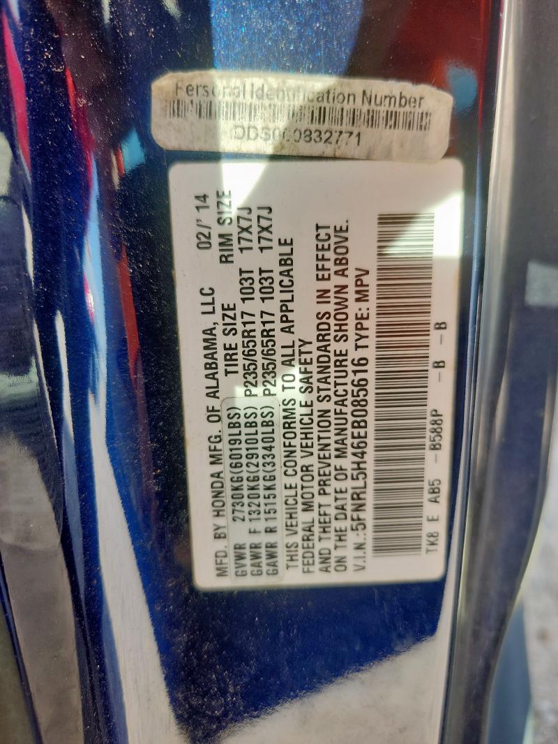 5FNRL5H46EB085616 - 2014 HONDA ODYSSEY EX BLUE photo 13