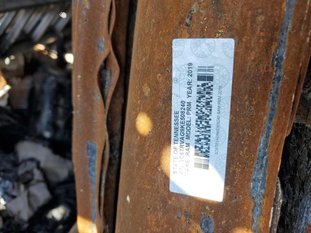 3C6TRVAG9KE508240 - 2019 RAM PROMASTER 1500 STANDARD Այրված լուսանկար 13