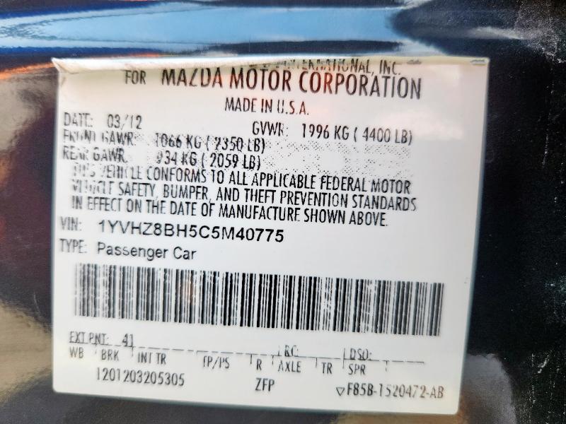 1YVHZ8BH5C5M40775 - 2012 MAZDA 6 I 灰色 照片 12